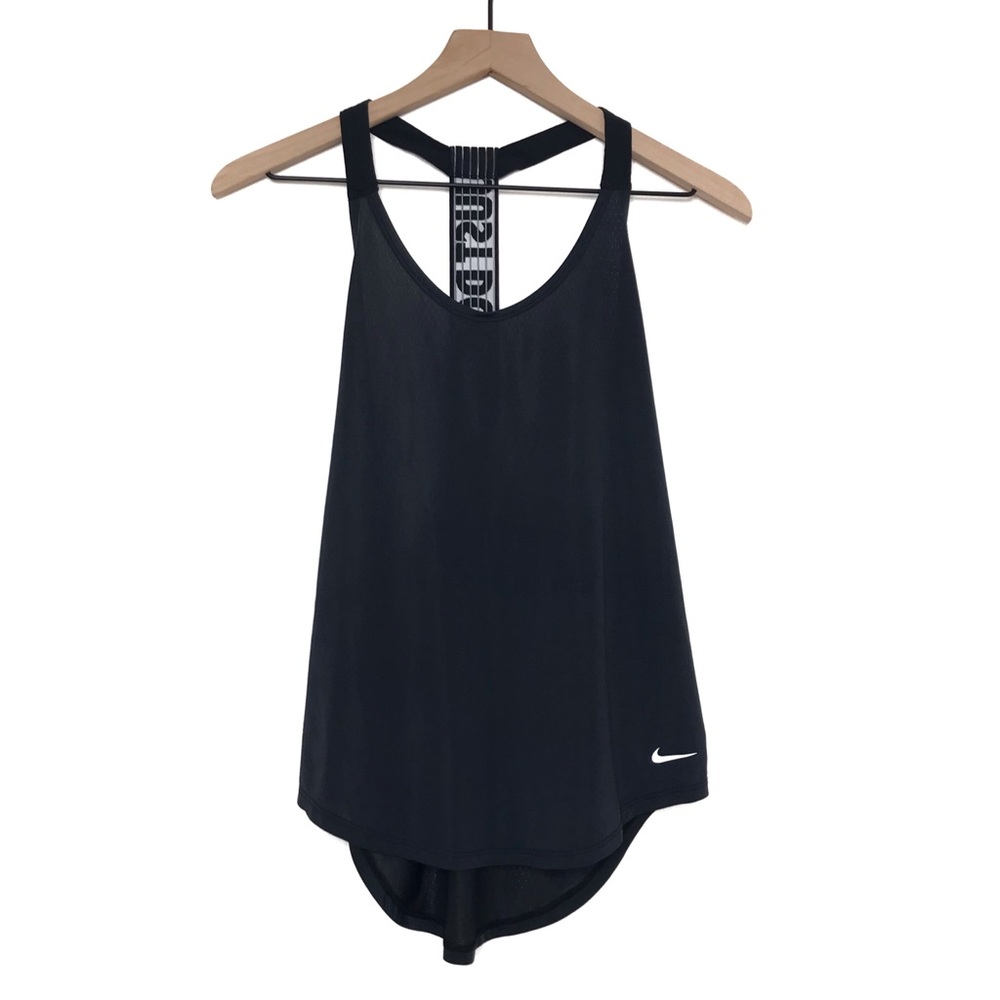 Nike Elastika Dri Fit Solid Black Training Tank T… - image 1